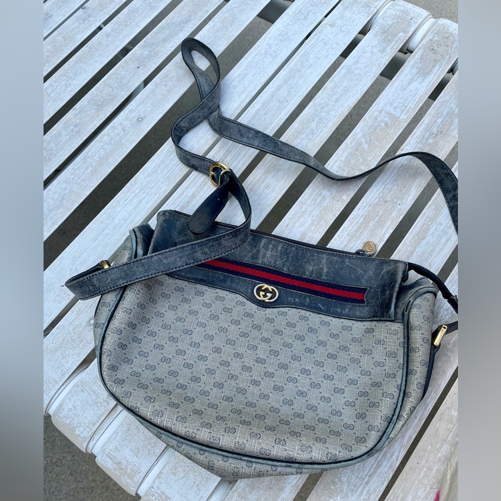 Gucci Classic Blue/Red Micro GG Crossbody- Rehab